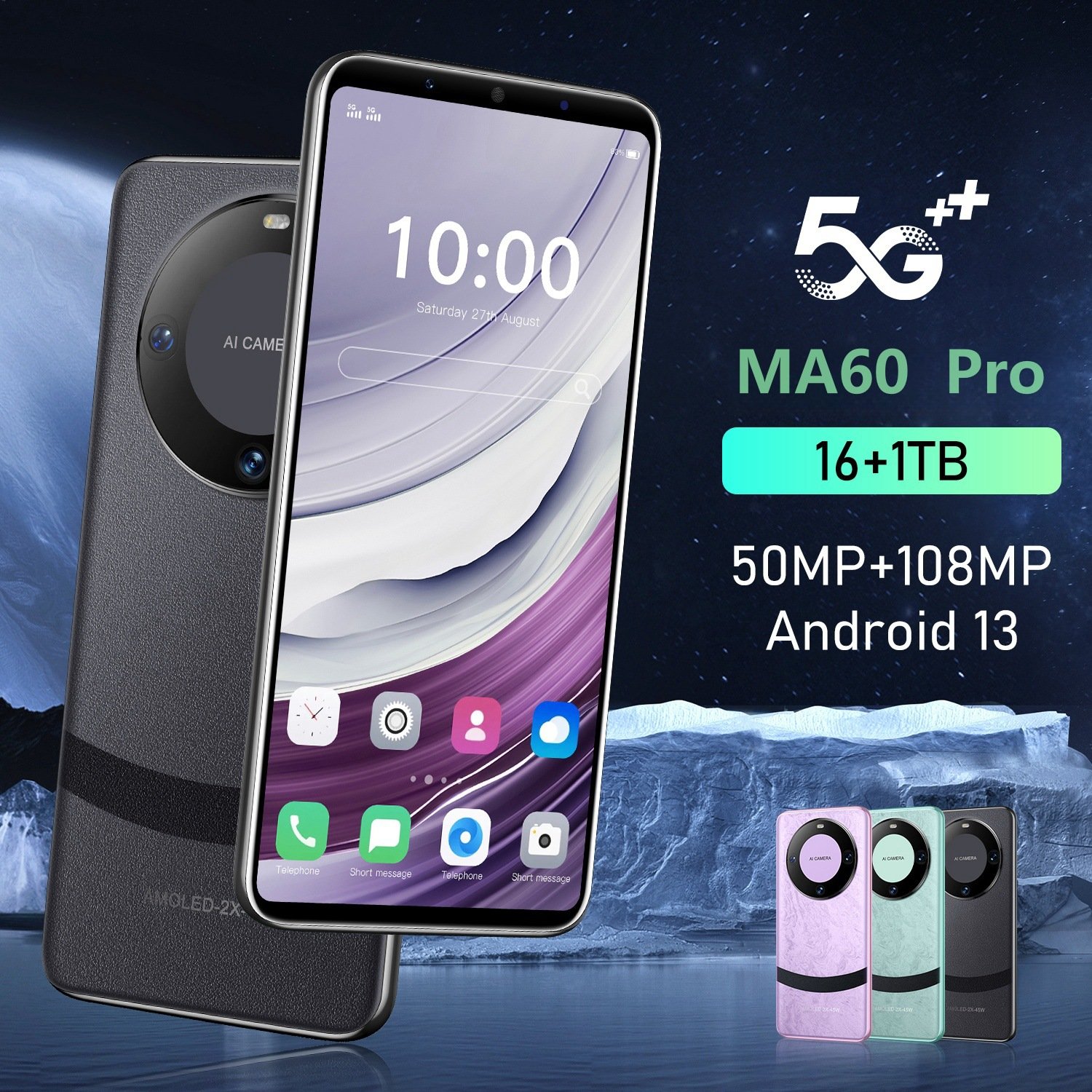 2024 New For Huawei Mate60 Pro Smartphone 1GB+8 RAM 5.0 Inch IPS Display 2MP+2 Camera 2000mAh Face ID Android 8.1 Global Version